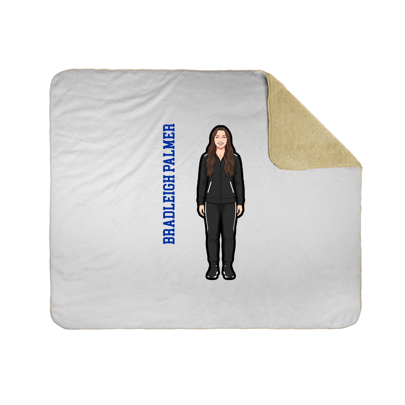 Throw Blanket — Name Vertical in White