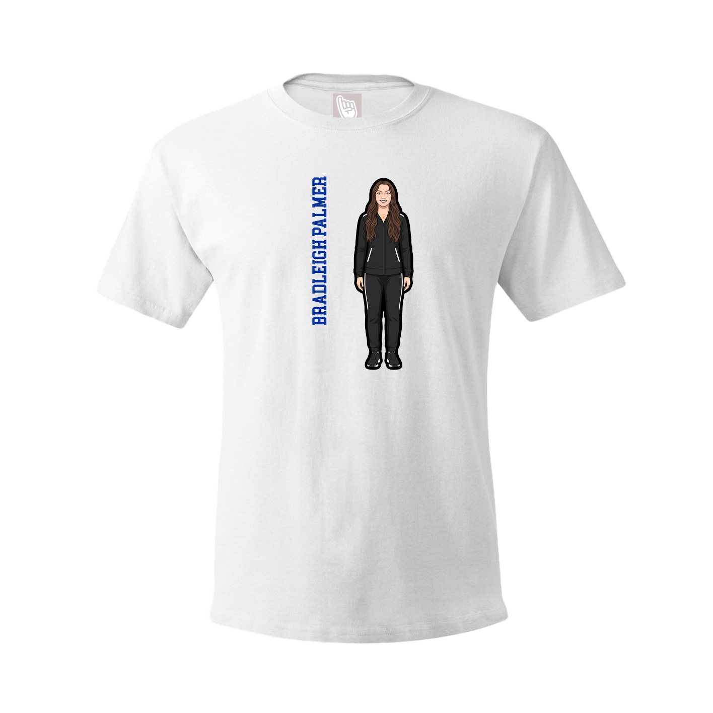 Youth Tee — Name Vertical in White