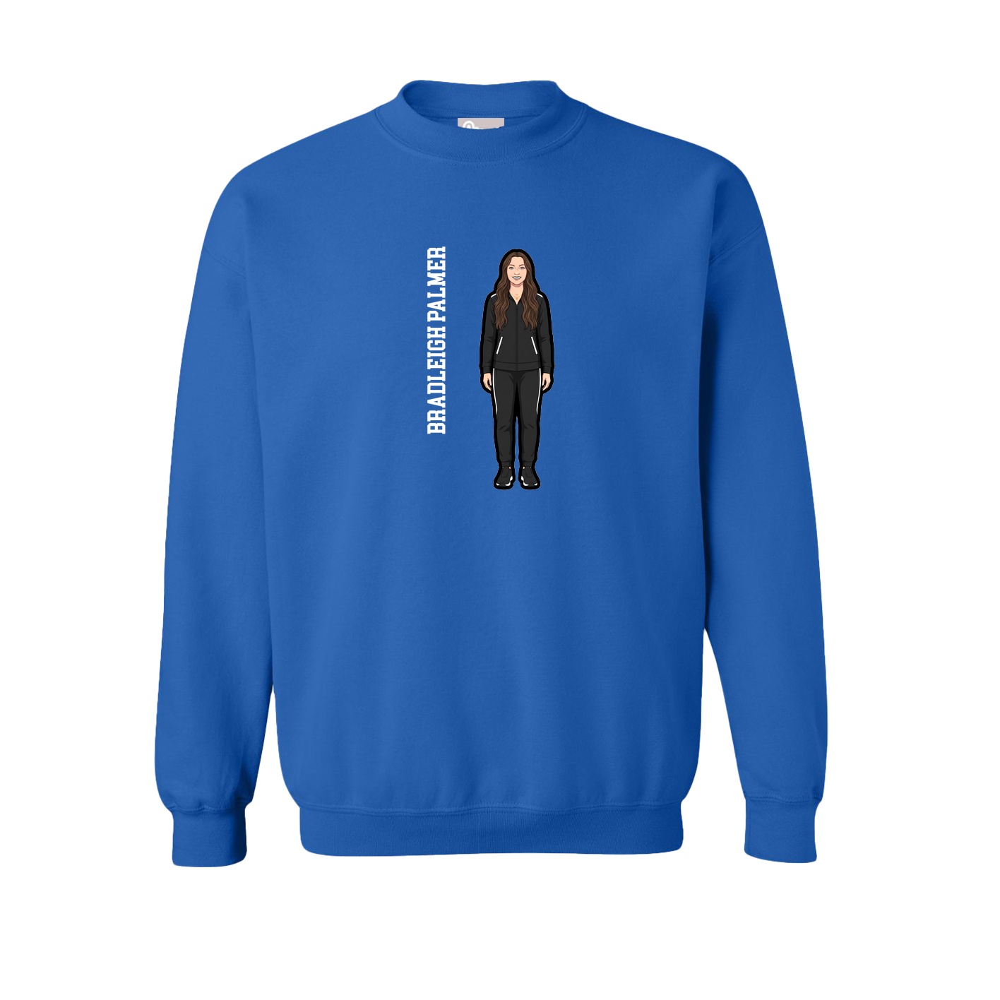 Fleece Crew — Name Vertical in Royal
