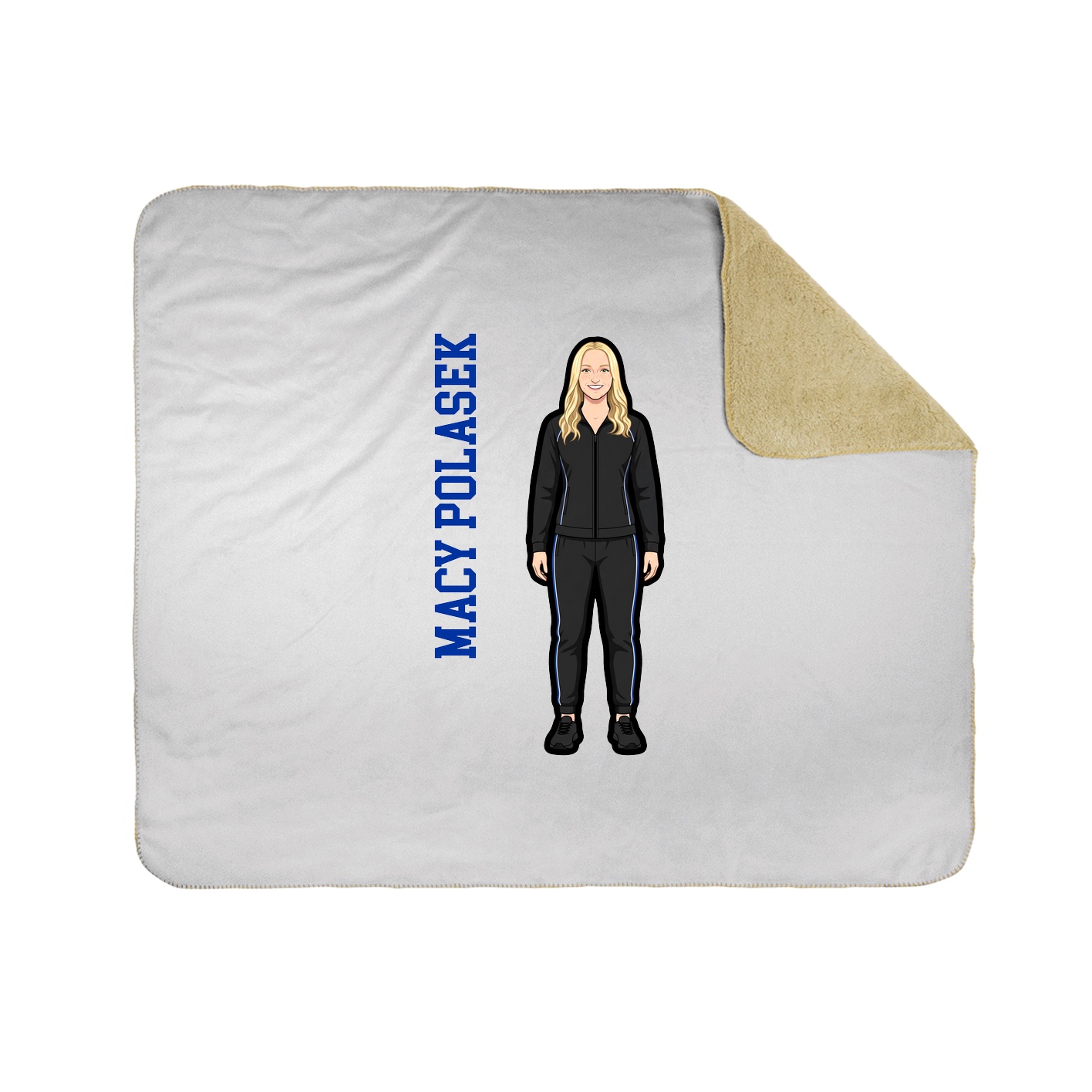 Throw Blanket — Name Vertical in White