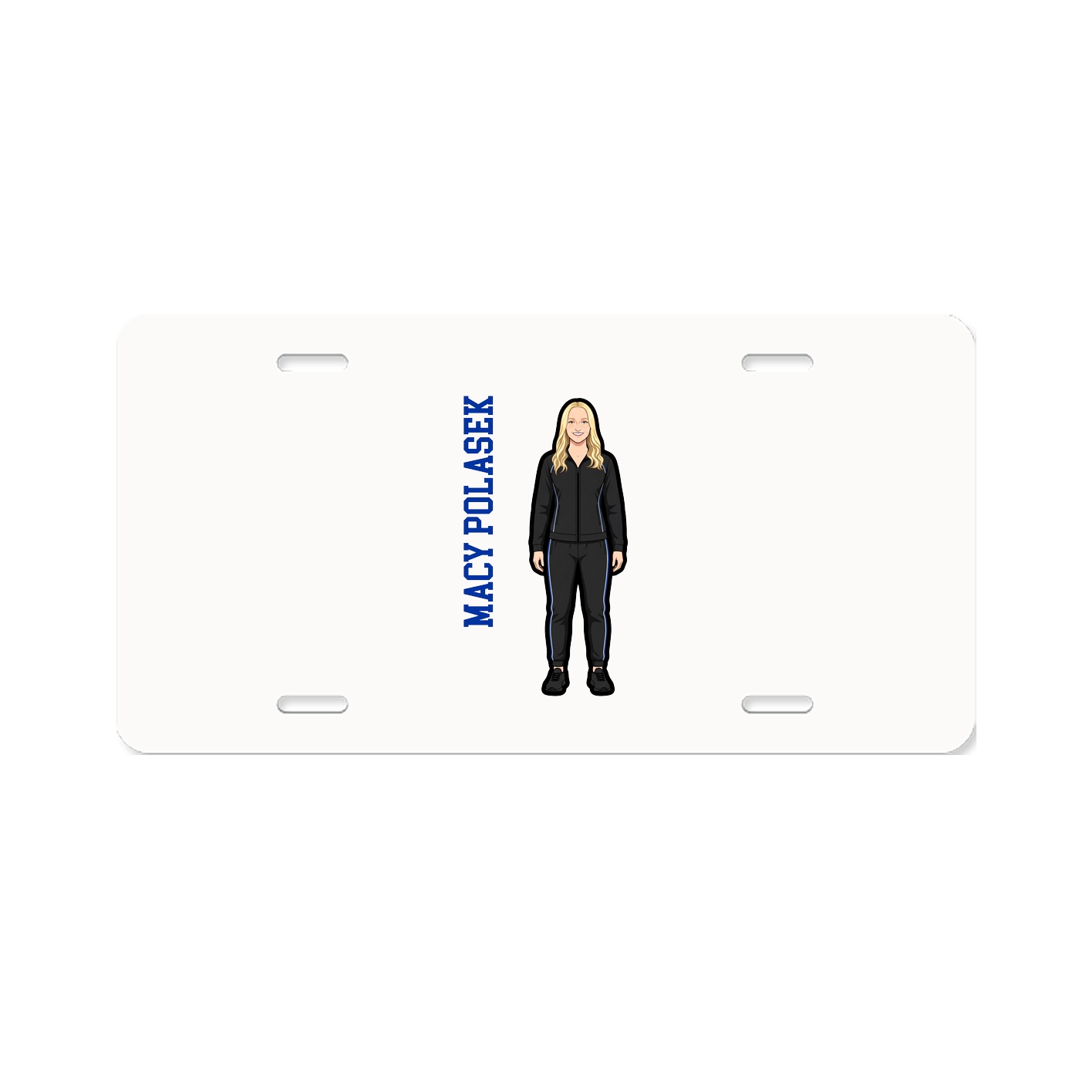 License Plate — Name Vertical in Classic
