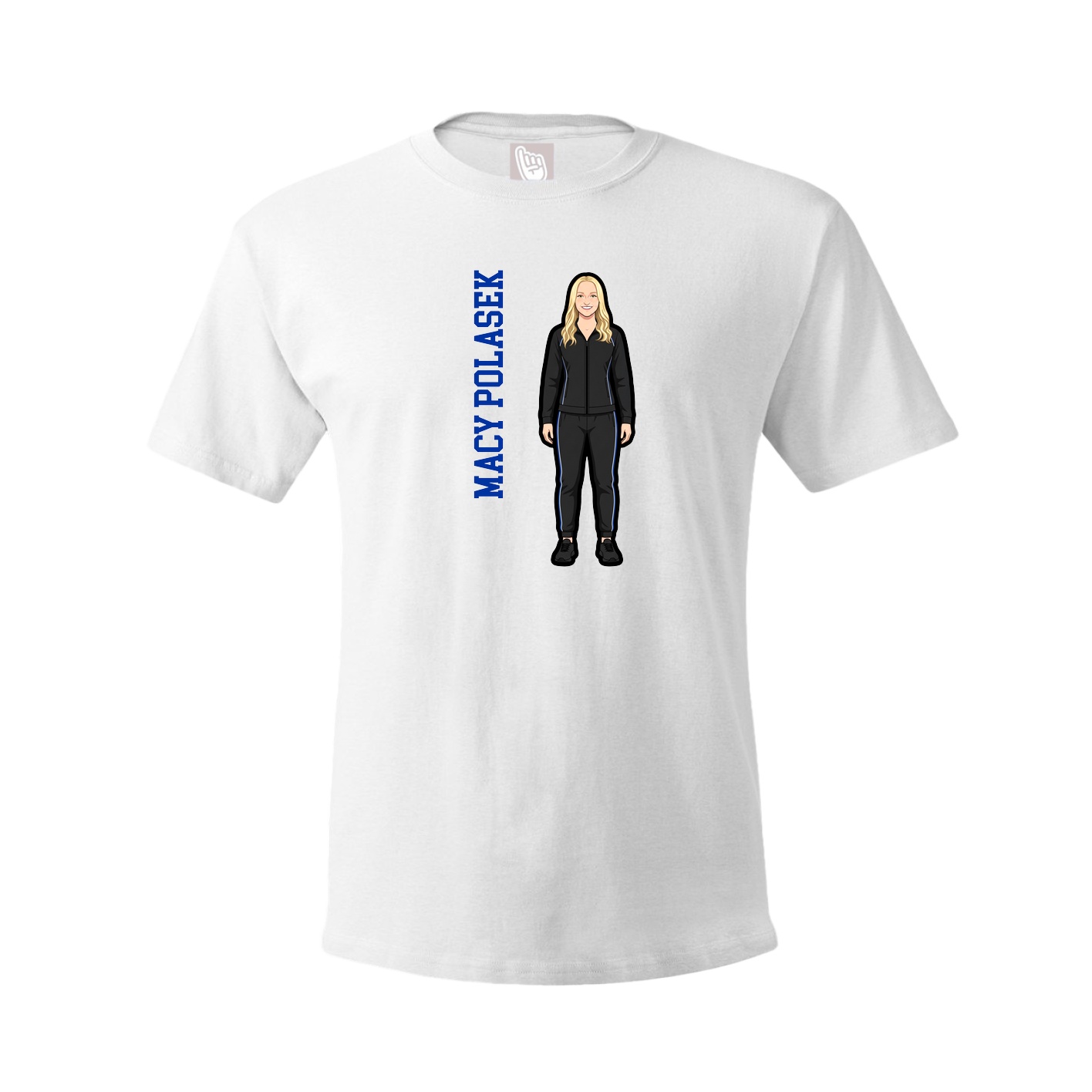 Tee — Name Vertical in White