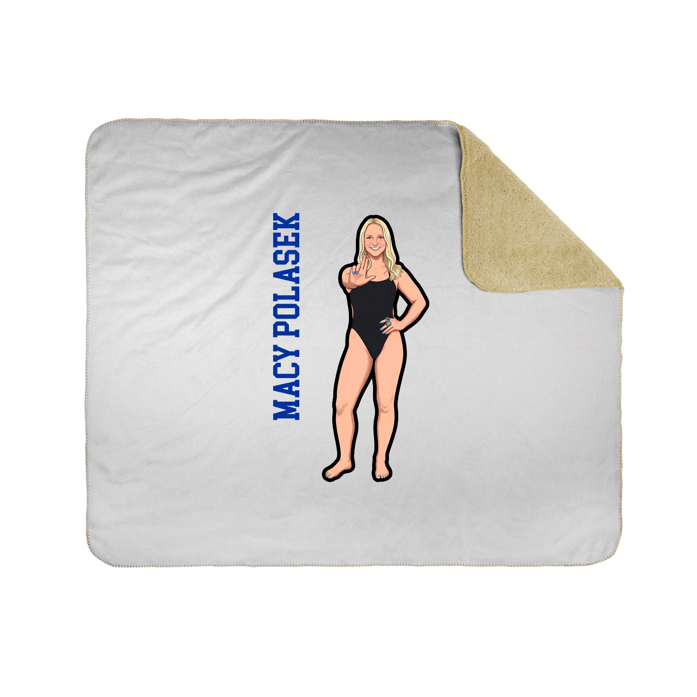 Throw Blanket — Name Vertical in White