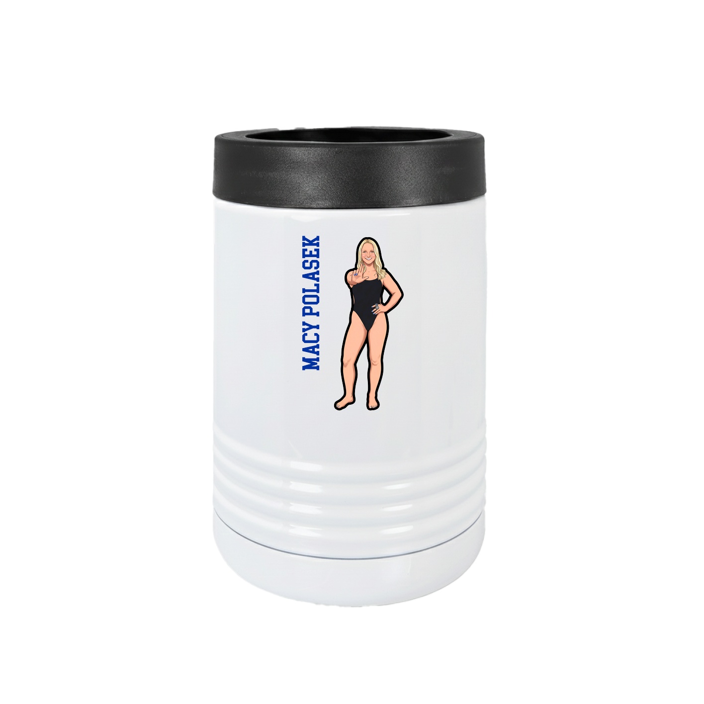 Beverage Holder — Name Vertical in White