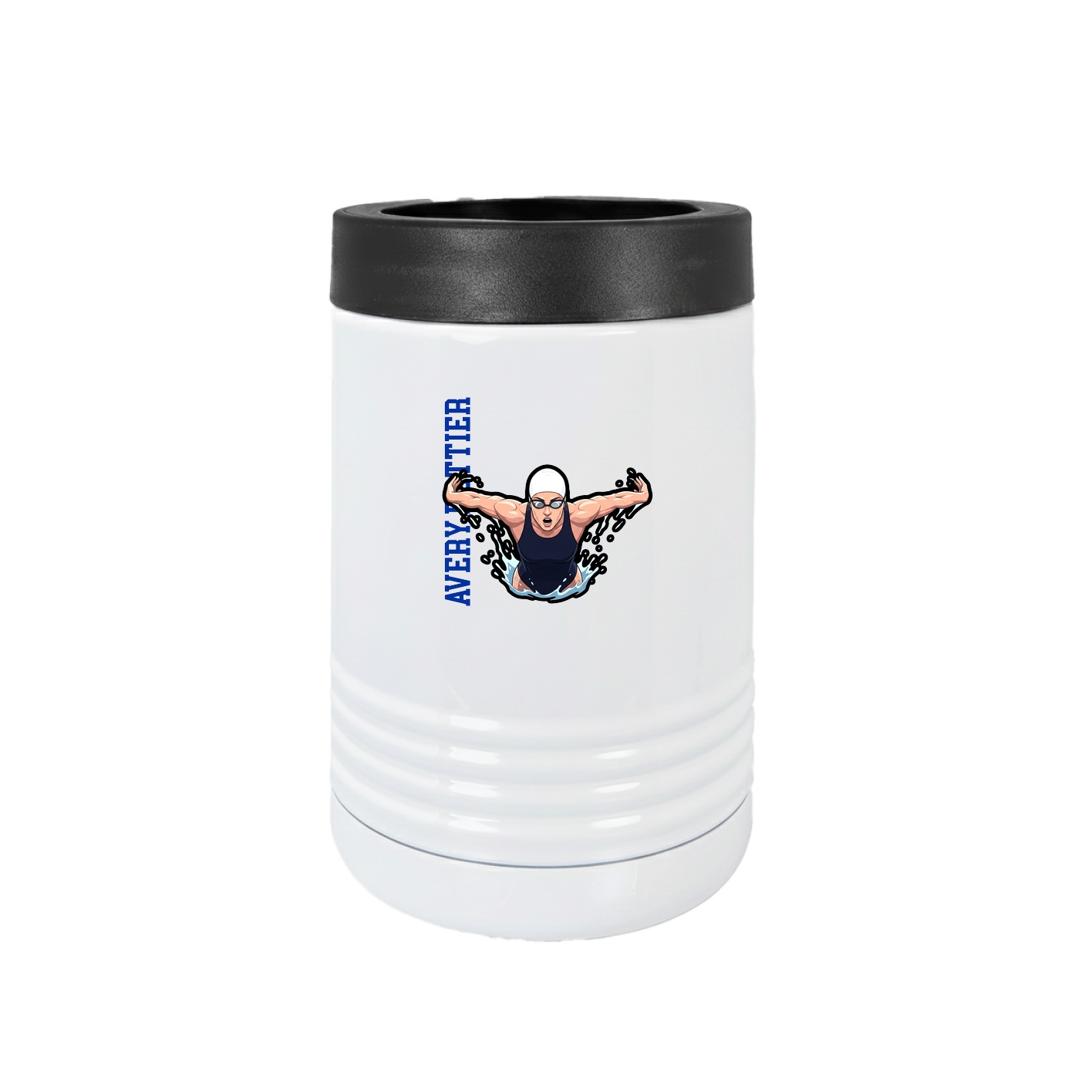 Beverage Holder — Name Vertical in White