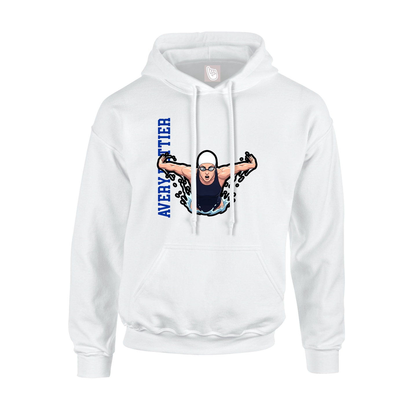Hoodie — Name Vertical in White