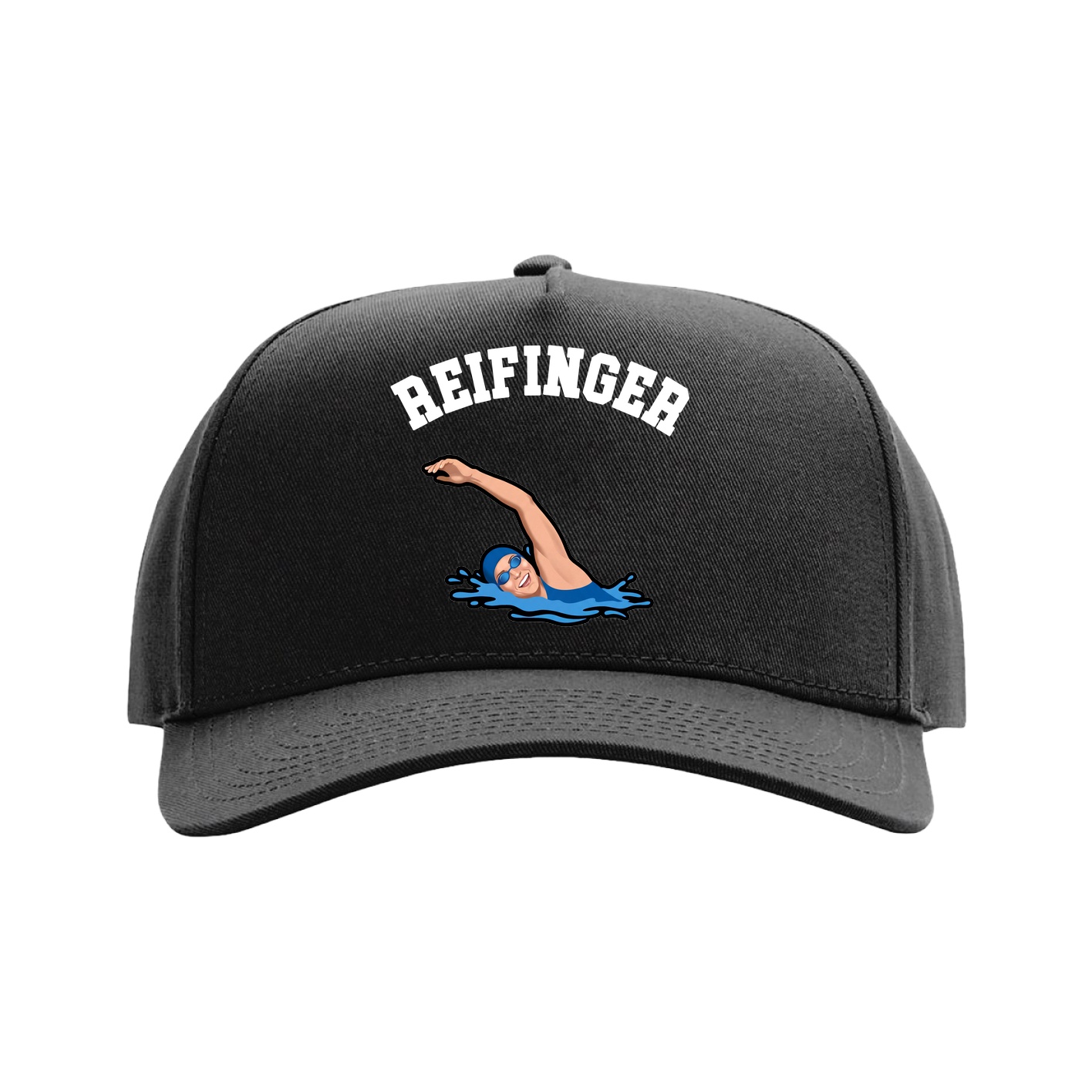 Full Fabric Five-Panel Champ Cap — Shirsey Arch in Black