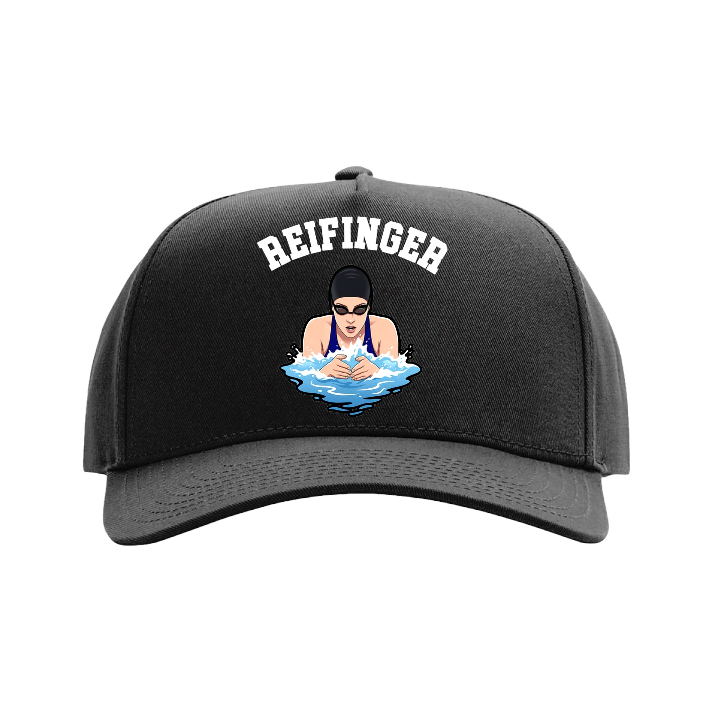 Full Fabric Five-Panel Champ Cap — Shirsey Arch in Black