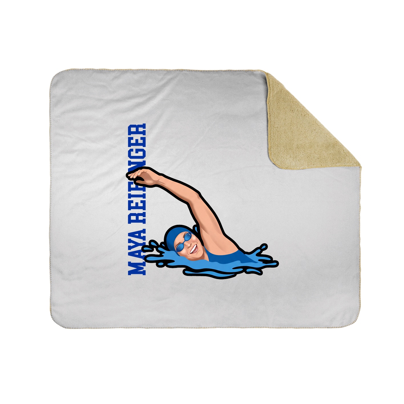 Throw Blanket — Name Vertical in White