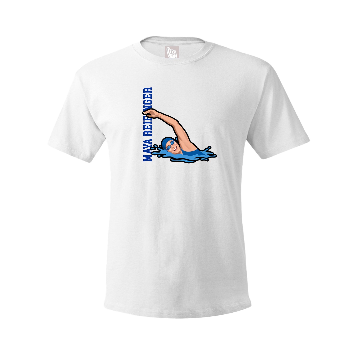 Tee — Name Vertical in White