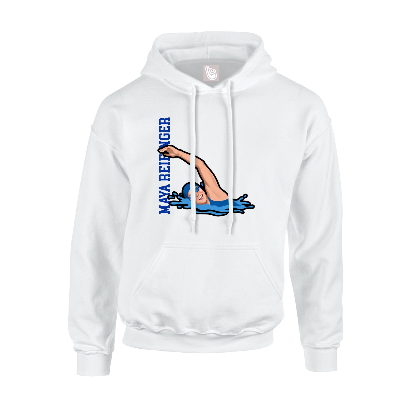 Youth Hoodie — Name Vertical in White