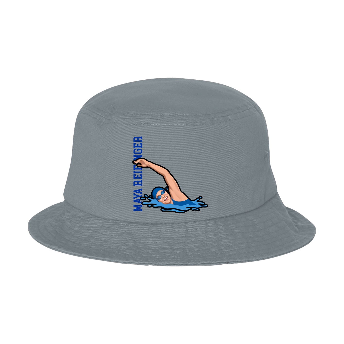 Bucket Cap — Name Vertical in Grey