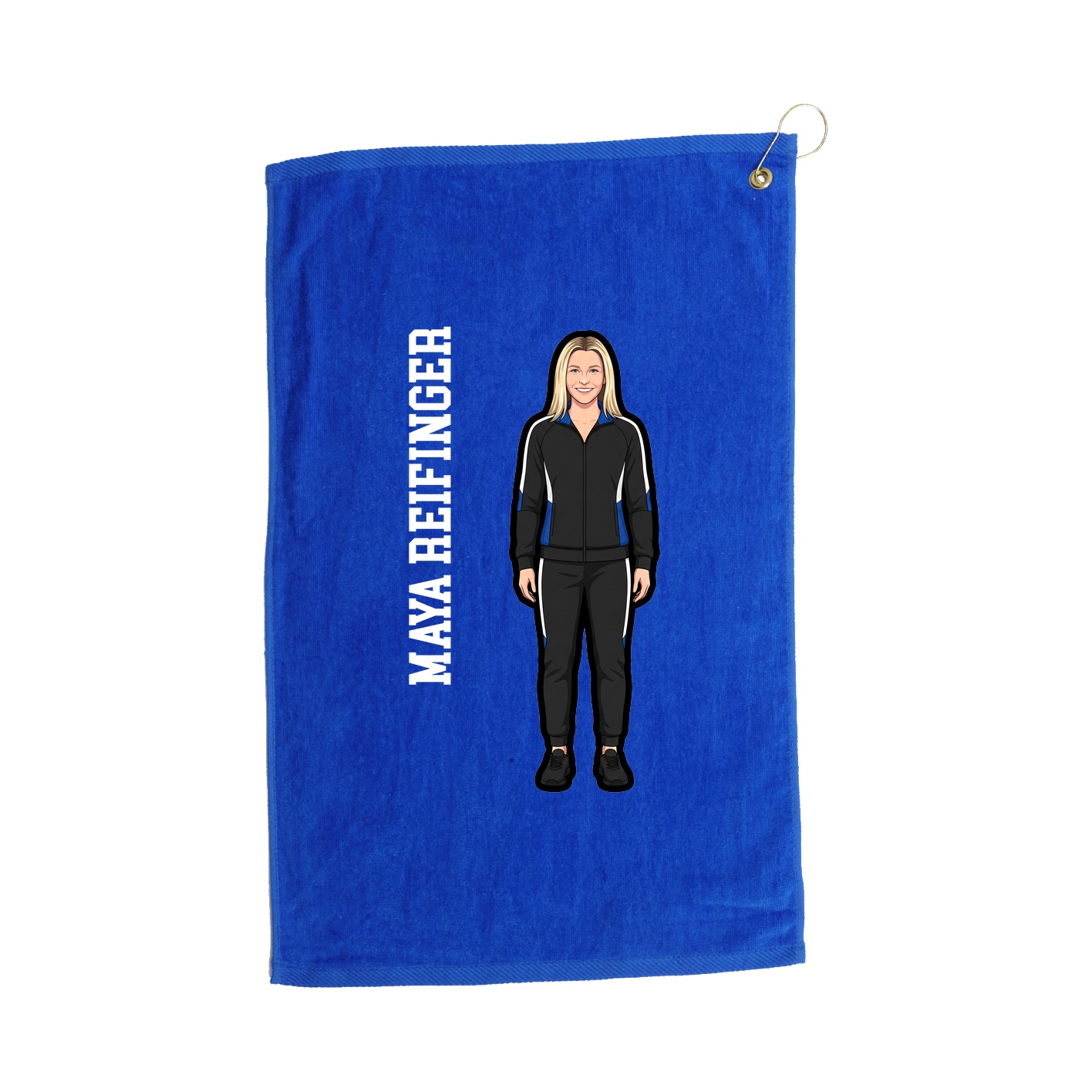 Golf Towel — Name Vertical in Royal
