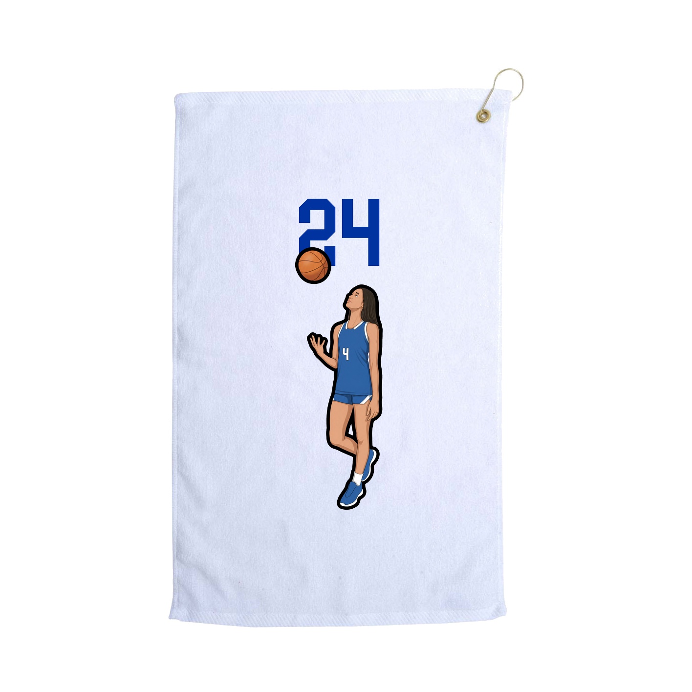 Golf Towel — Number Top in White