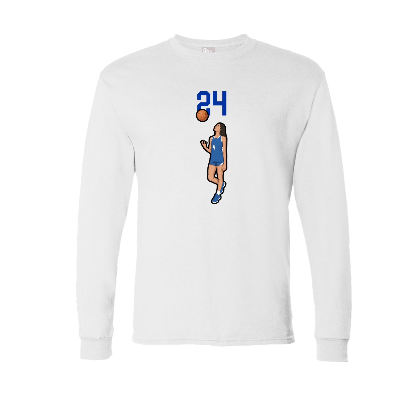 Long Sleeve Tee — Number Top in White