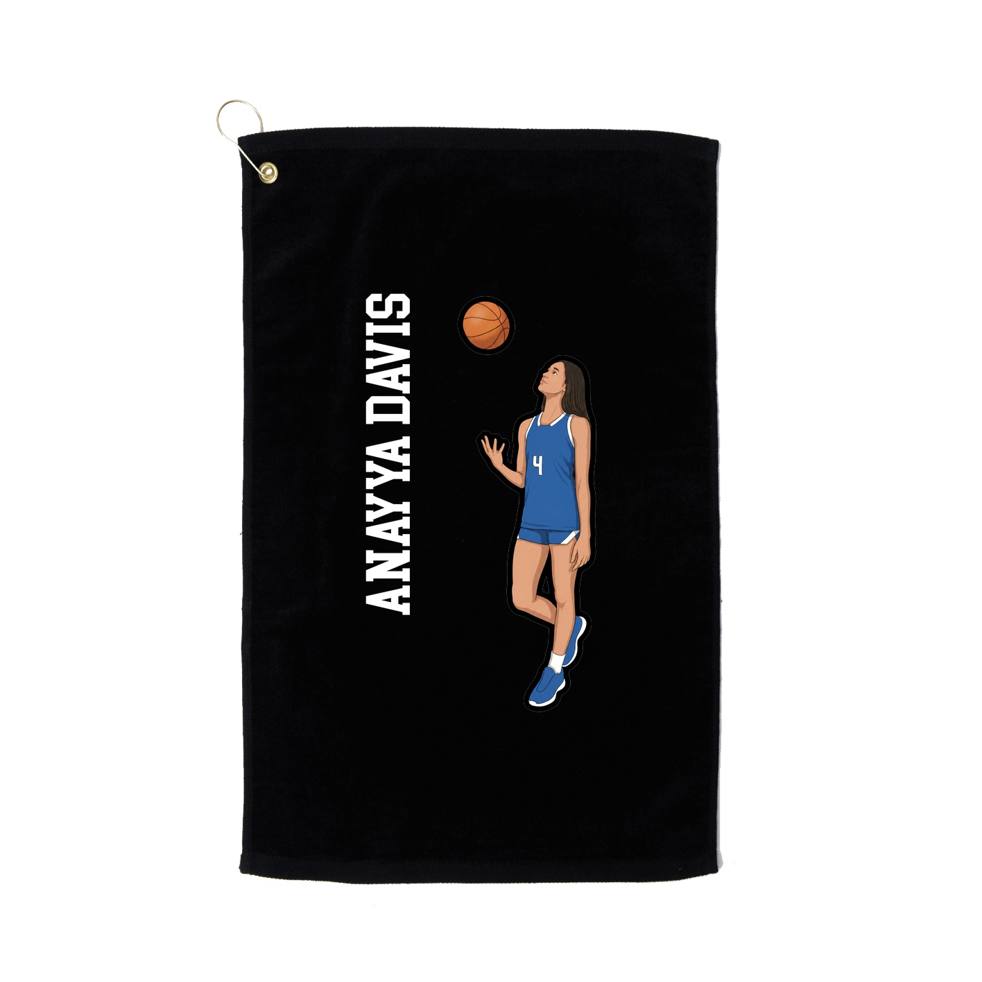 Golf Towel — Name Vertical in Black