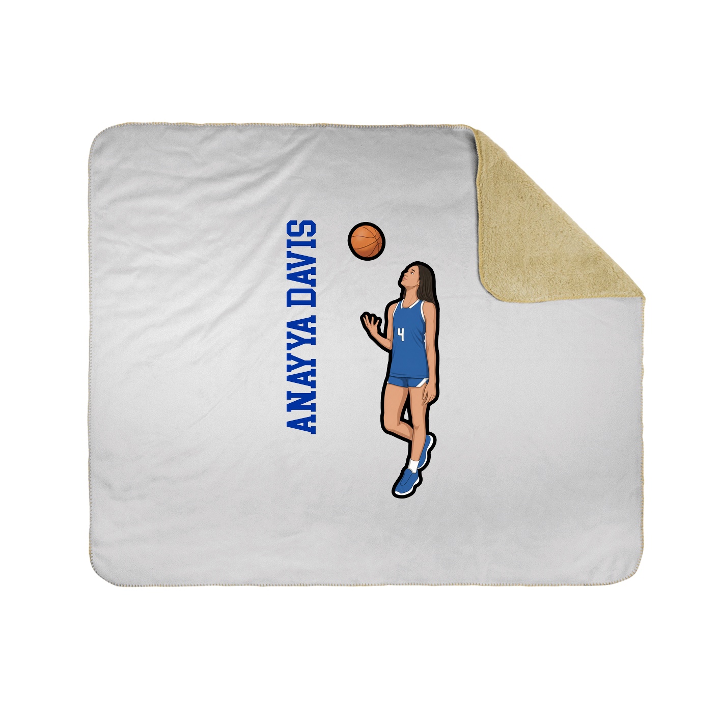 Throw Blanket — Name Vertical in White