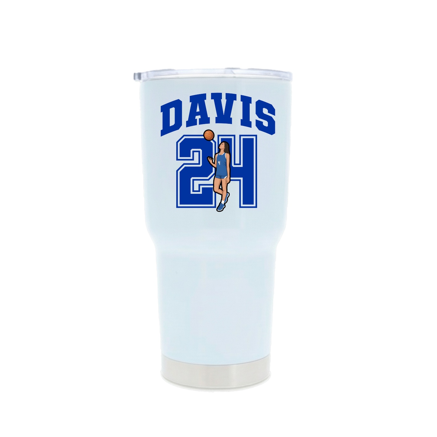 30oz Stainless Steel Tumbler — Number in White
