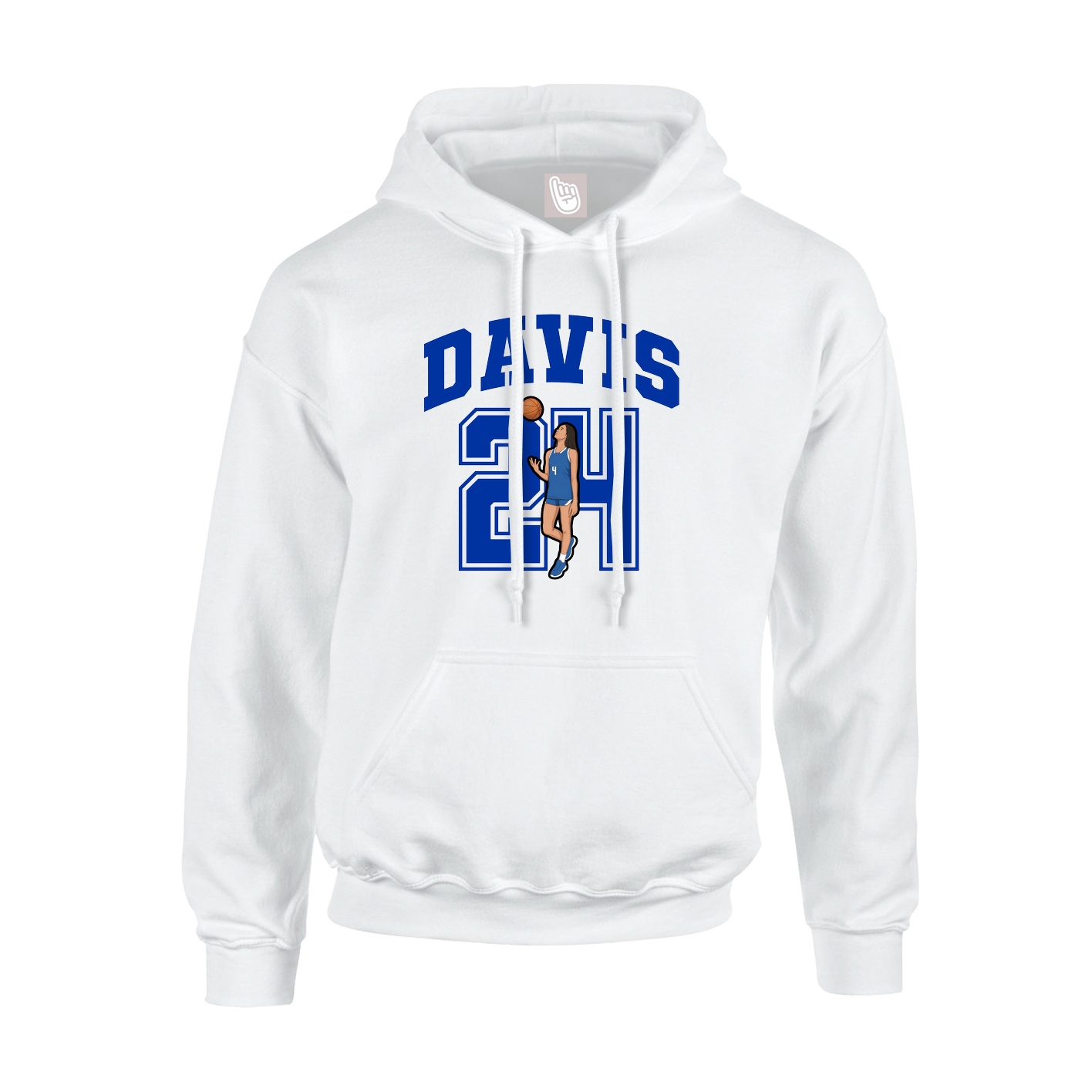 Youth Hoodie — Number in White