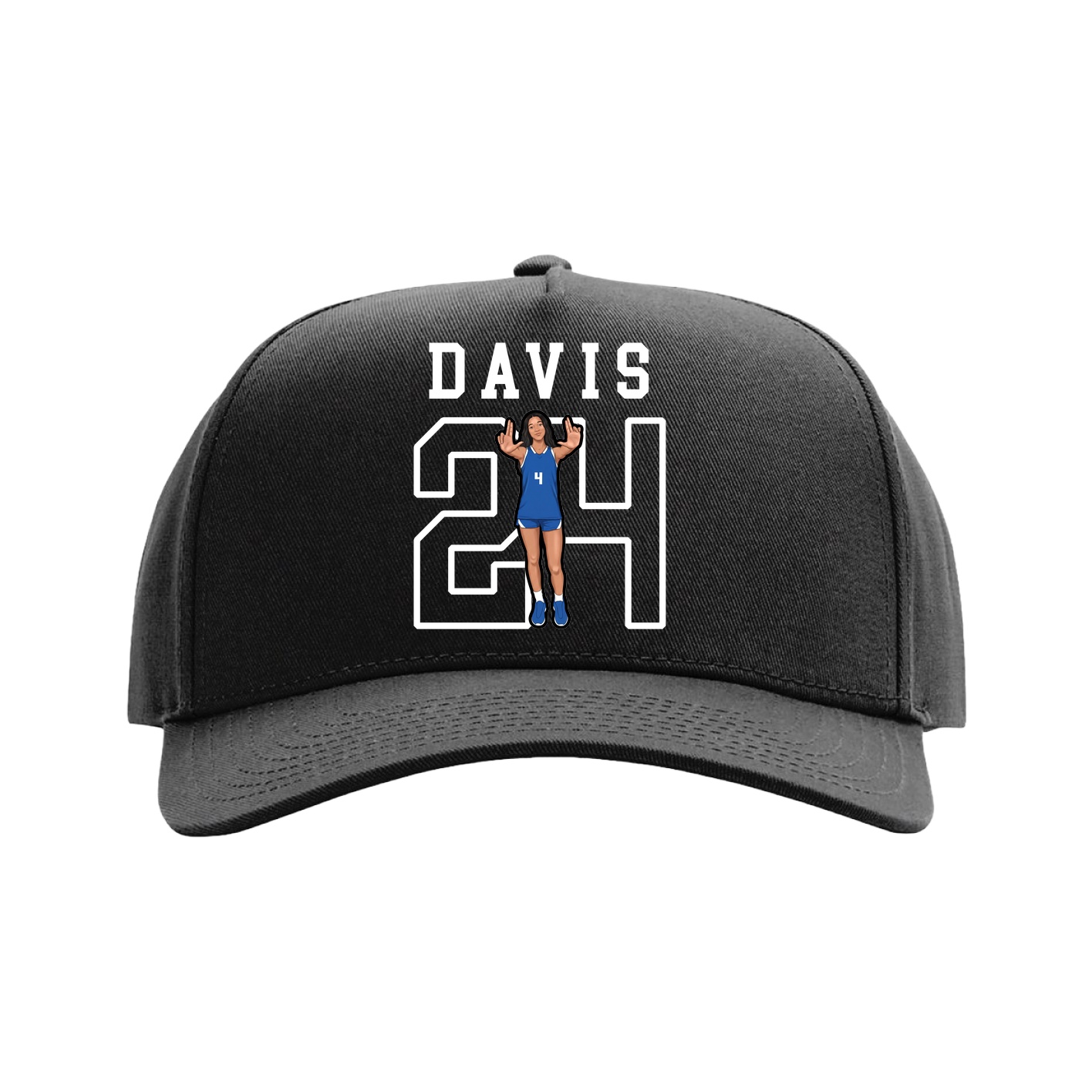 Full Fabric Five-Panel Champ Cap — Shirsey in Black