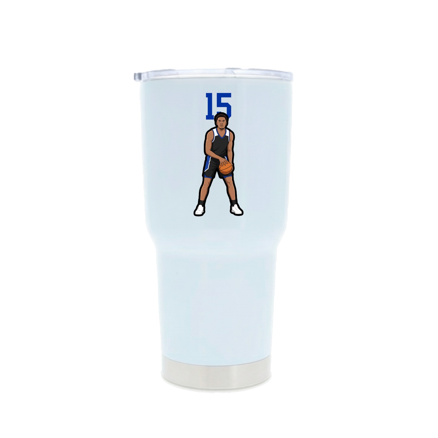 30oz Stainless Steel Tumbler — Number Top in White