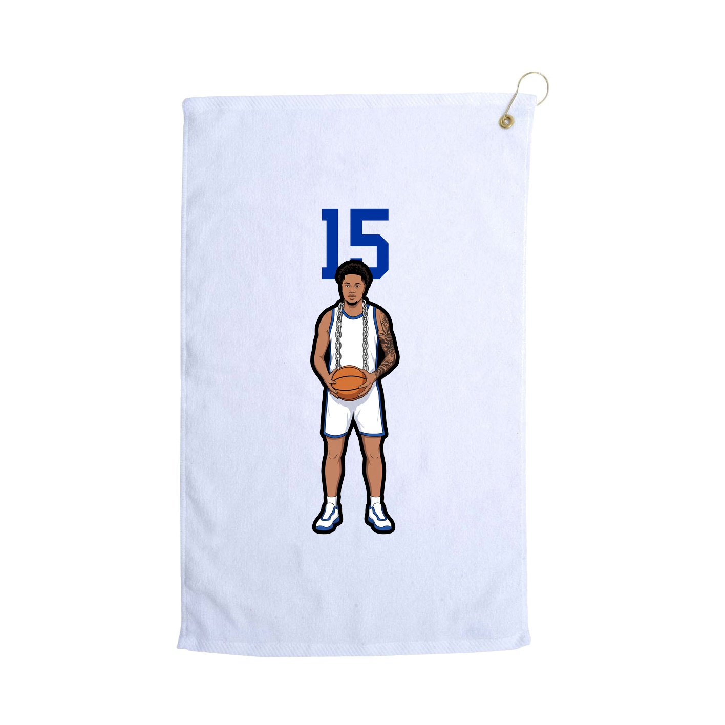 Golf Towel — Number Top in White
