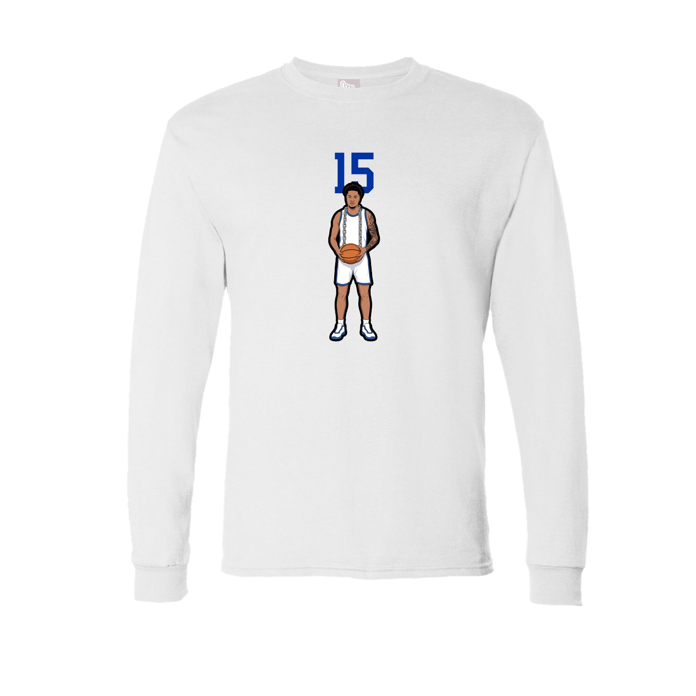 Long Sleeve Tee — Number Top in White