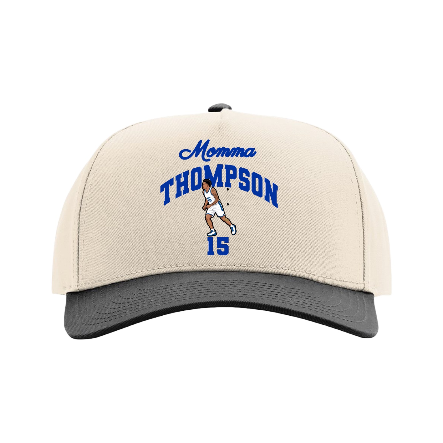 Full Fabric Five-Panel Champ Cap — Mothers Day Arch in Cream/Black