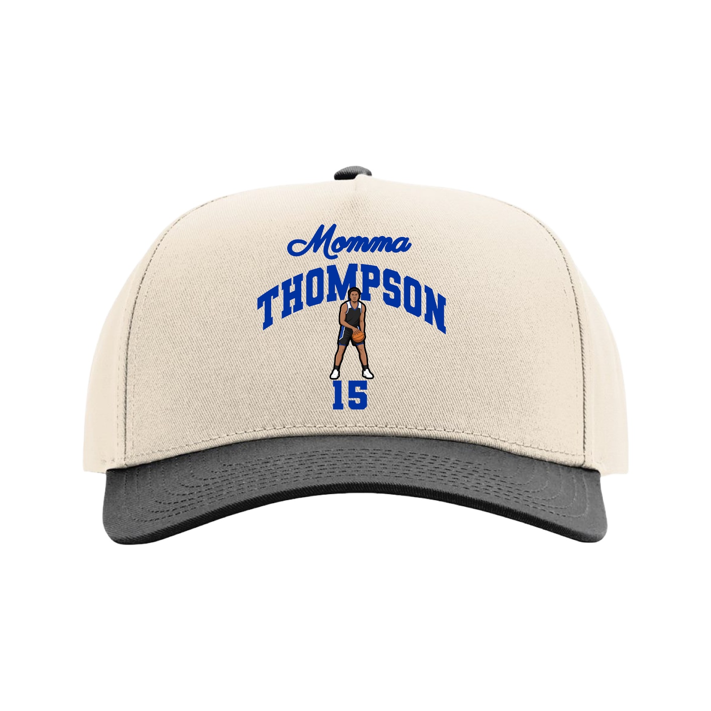 Full Fabric Five-Panel Champ Cap — Mothers Day Arch in Cream/Black