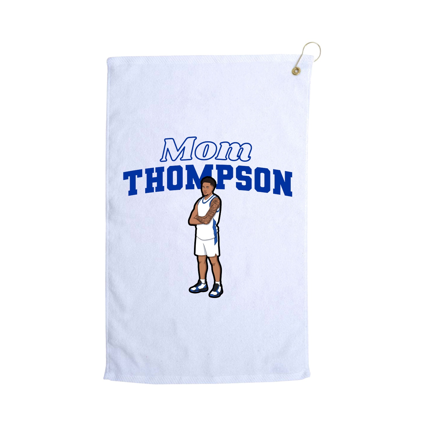 Golf Towel — Mothers Day Block in White