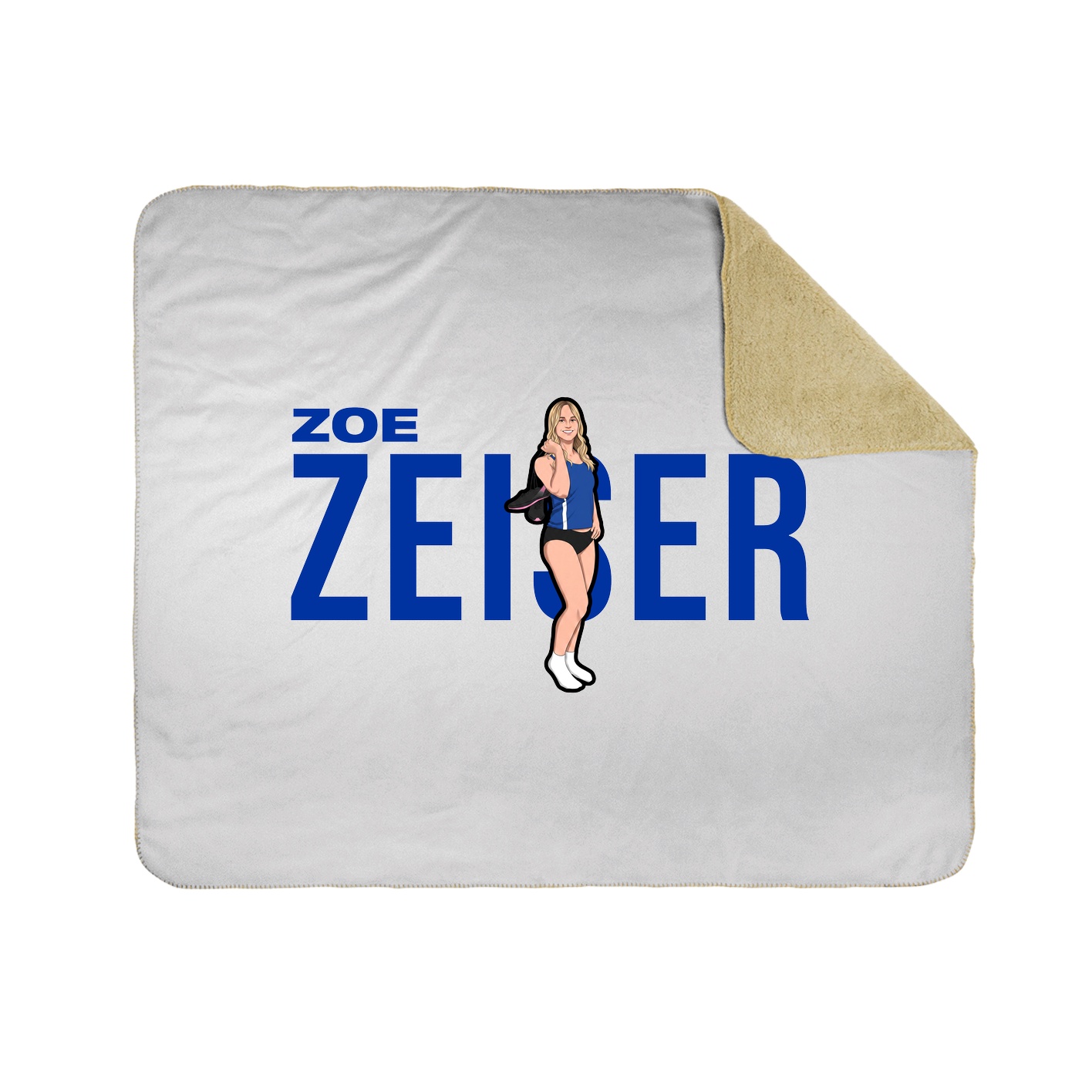 Throw Blanket — Player Name in White