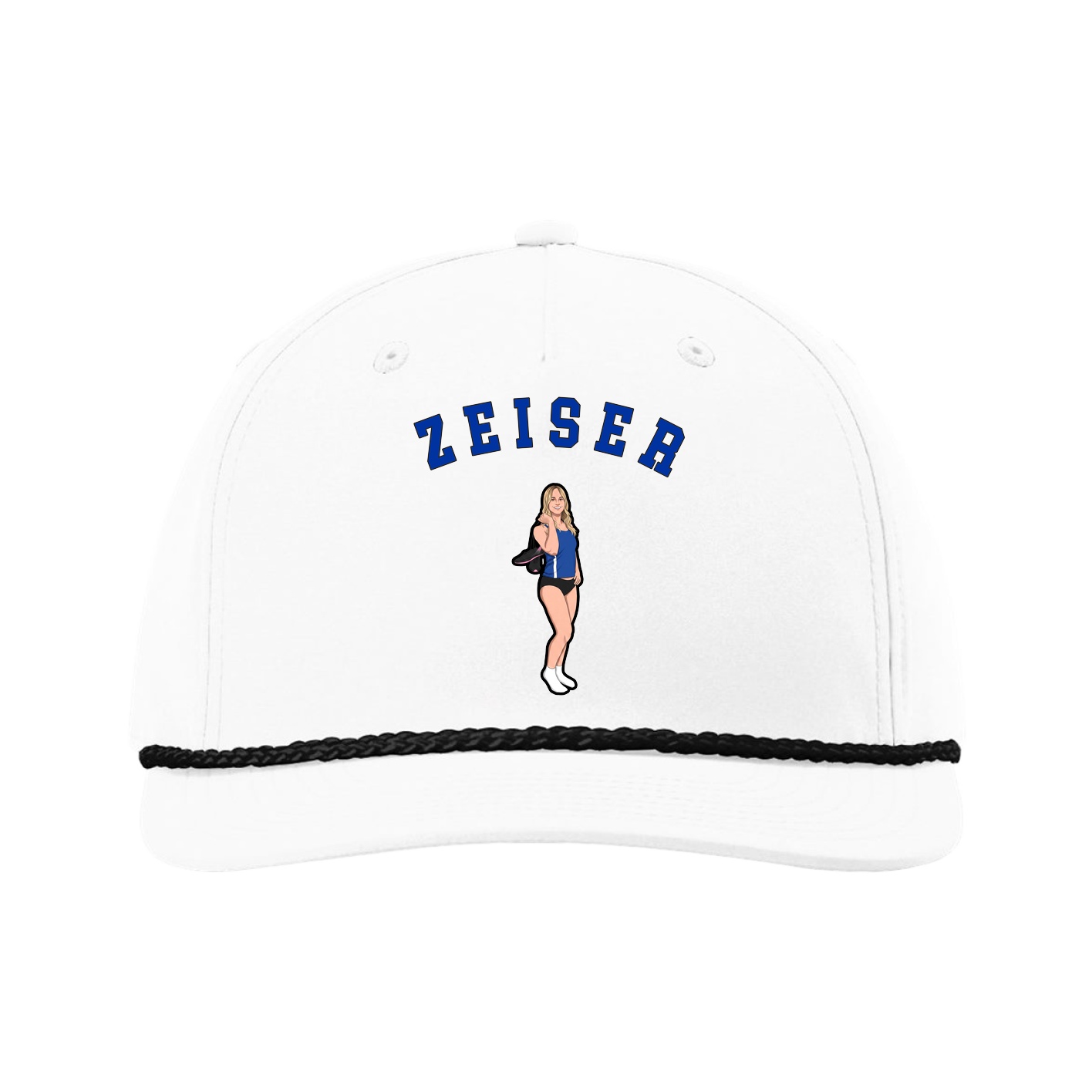 Five-Panel Classic Rope Cap — Shirsey Arch in White