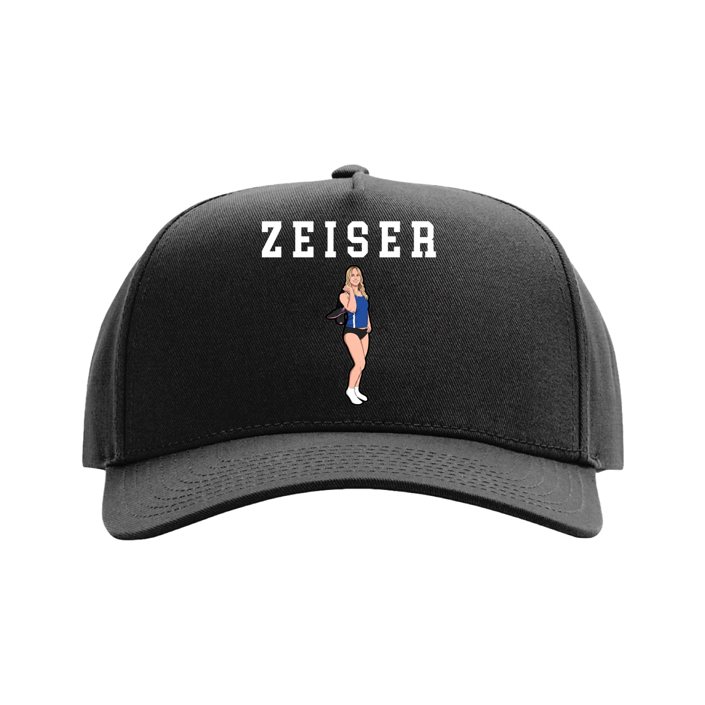 Full Fabric Five-Panel Champ Cap — Shirsey in Black