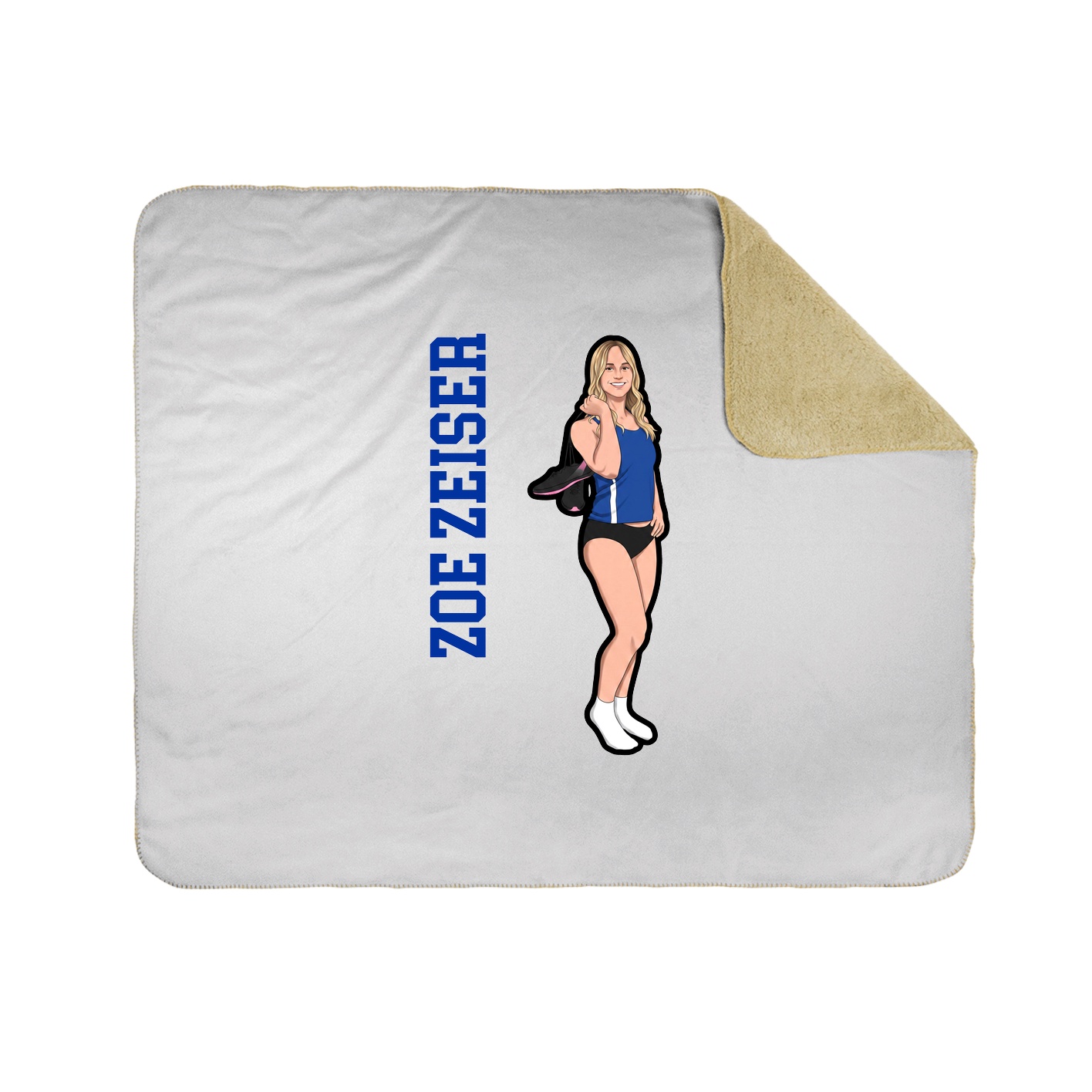 Throw Blanket — Name Vertical in White