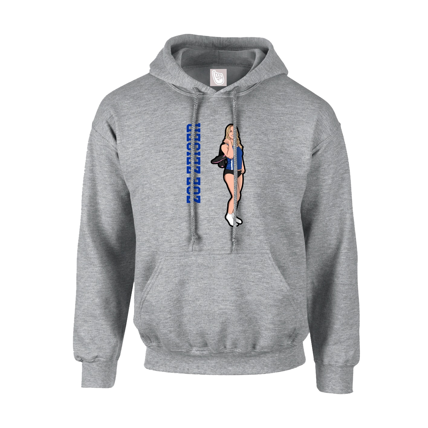 Youth Hoodie — Name Vertical in Grey
