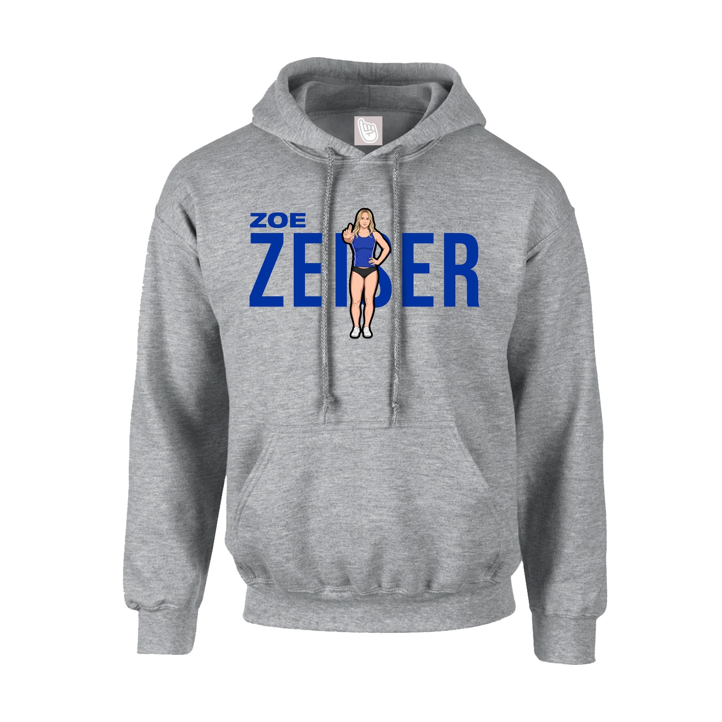 Hoodie — Player Name in Grey