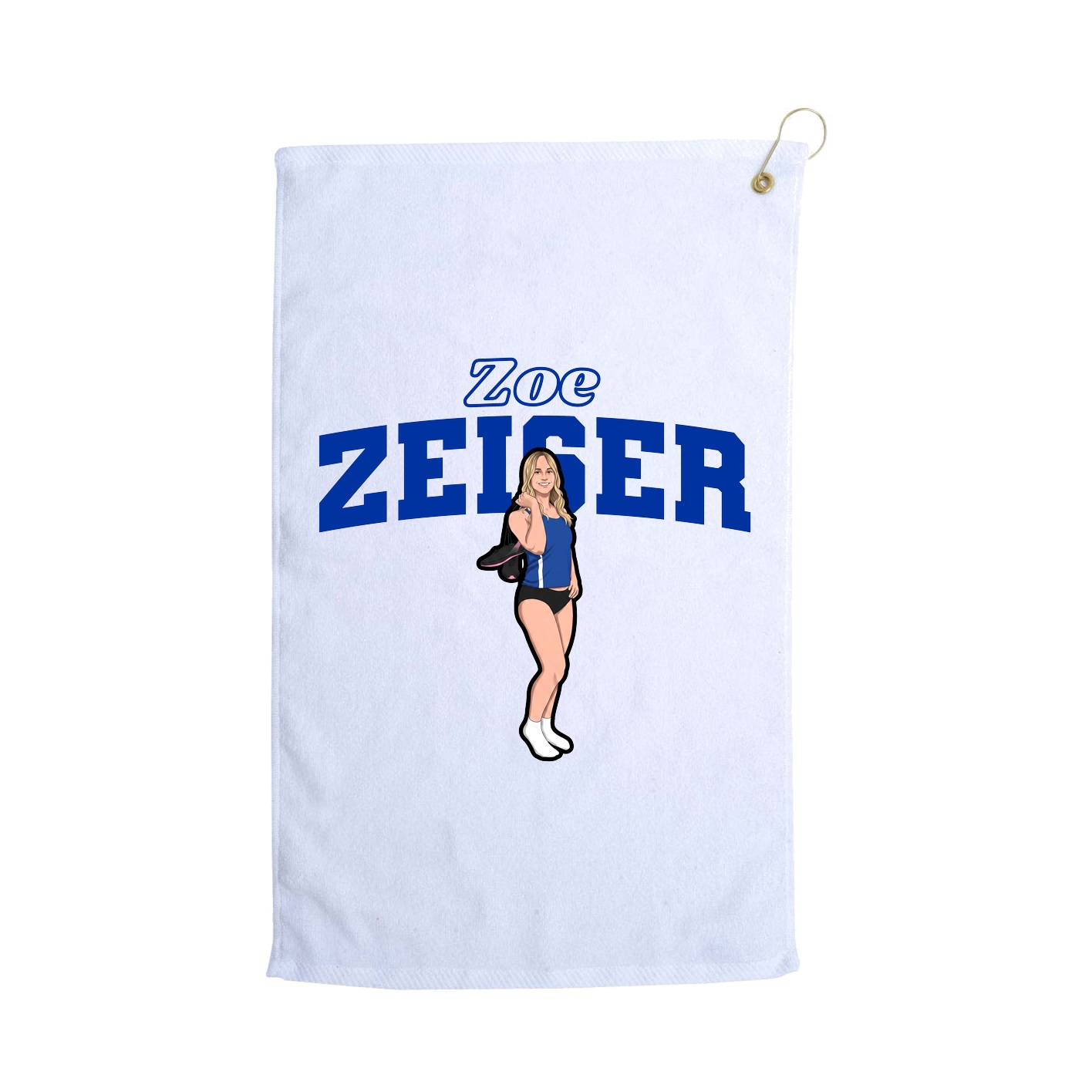 Golf Towel — Name Arch in White
