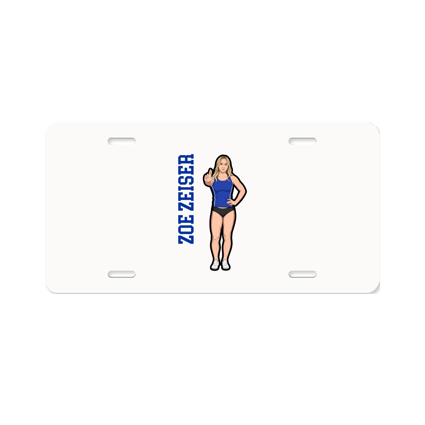 License Plate — Name Vertical in Classic