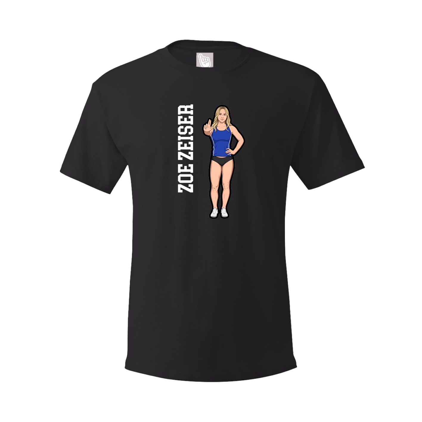 Youth Tee — Name Vertical in Black
