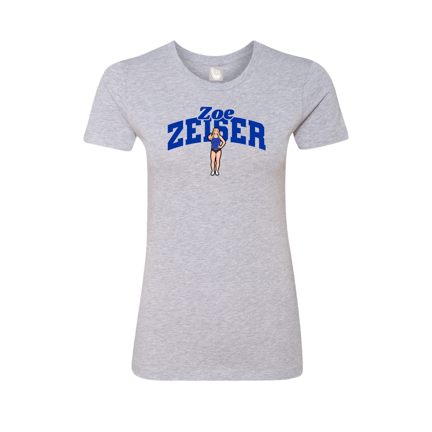 Fitted Women's Tee — Signature Arch in Grey