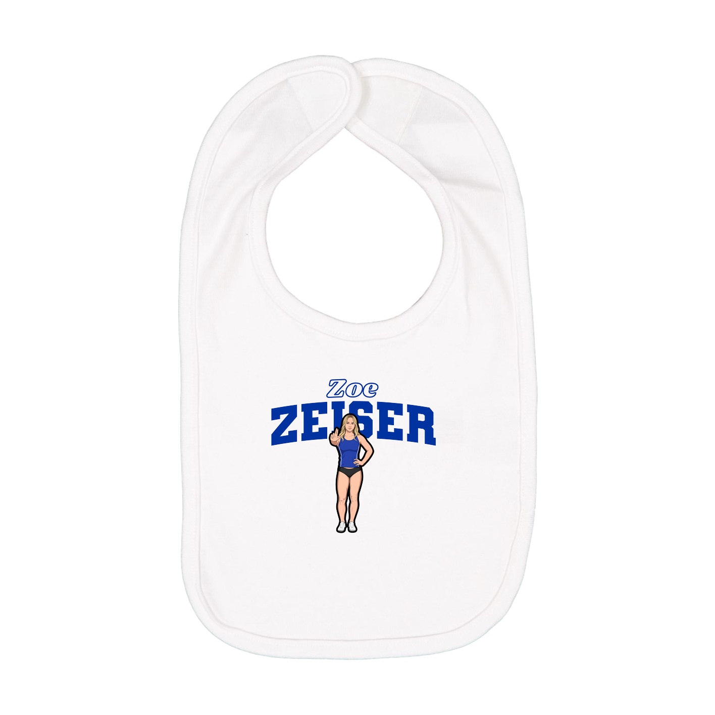 Infant Bib — Name Arch in White