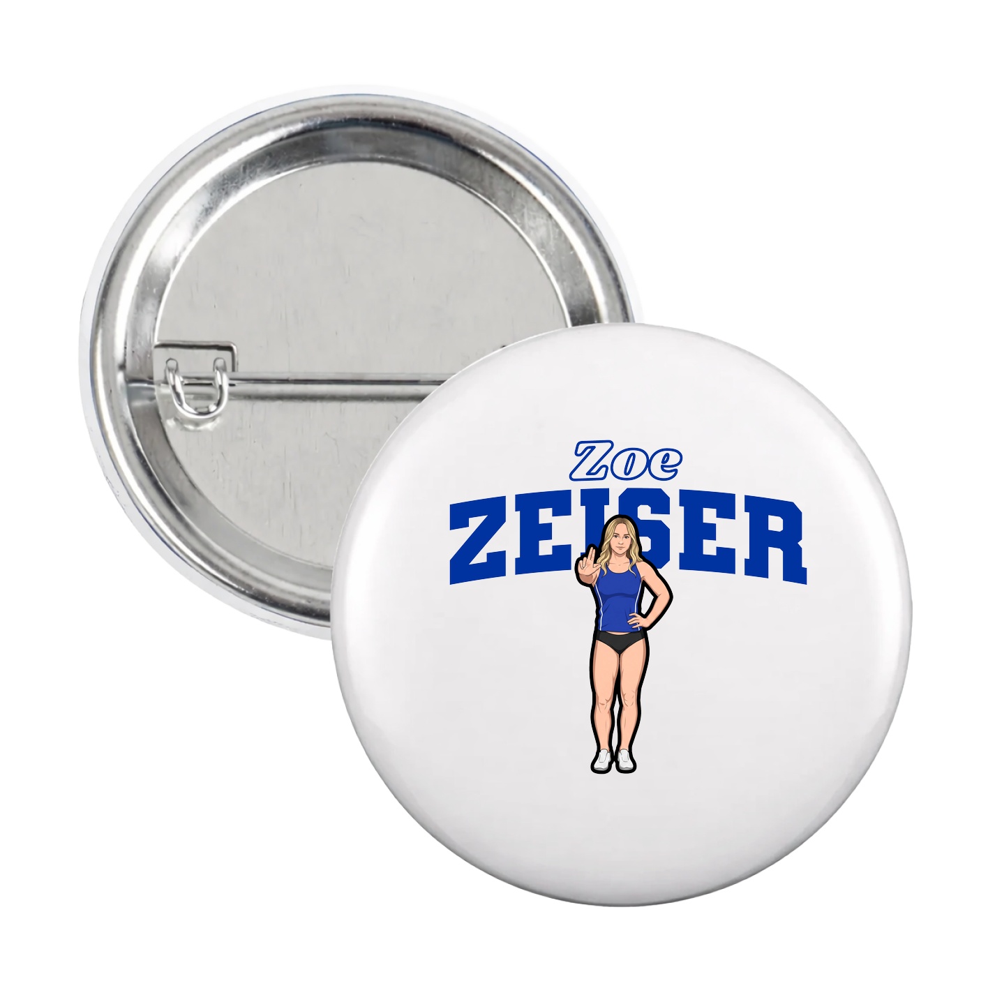 Game Day Button — Name Arch in White