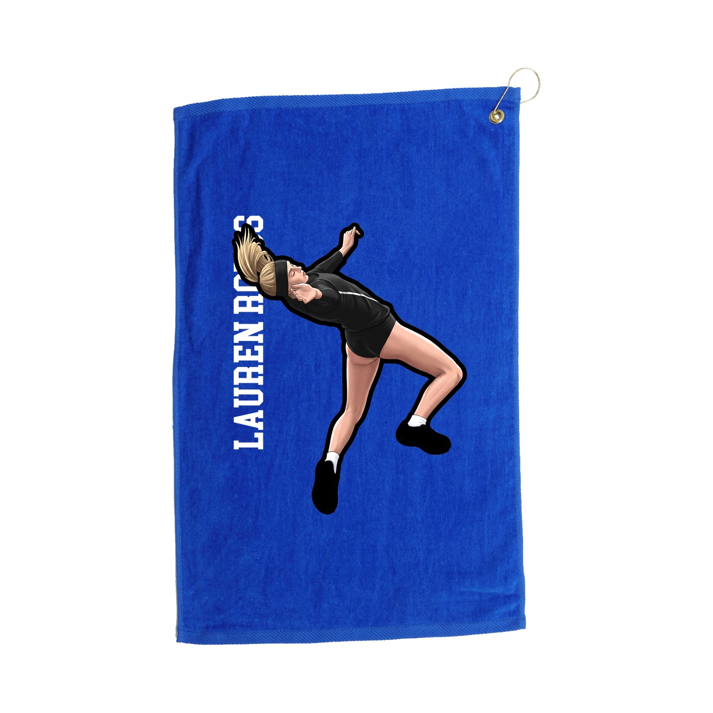 Golf Towel — Name Vertical in Royal