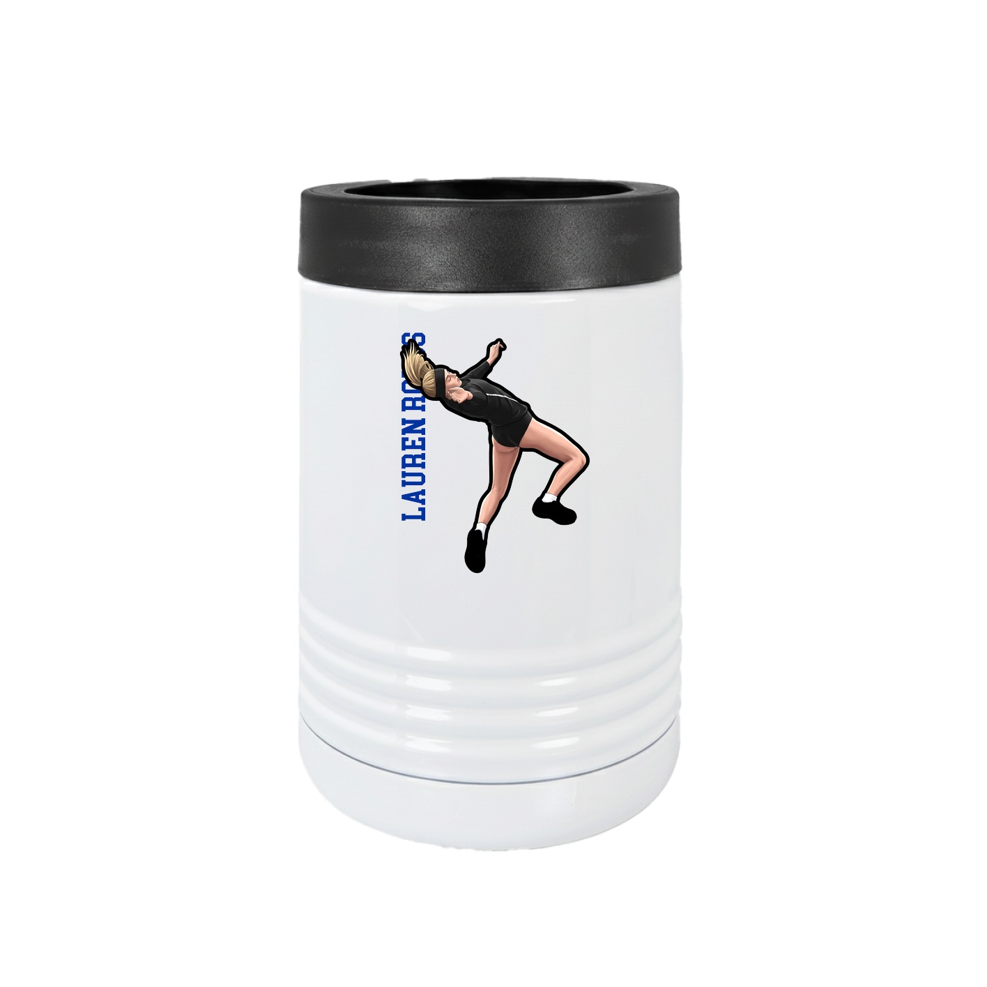 Beverage Holder — Name Vertical in White