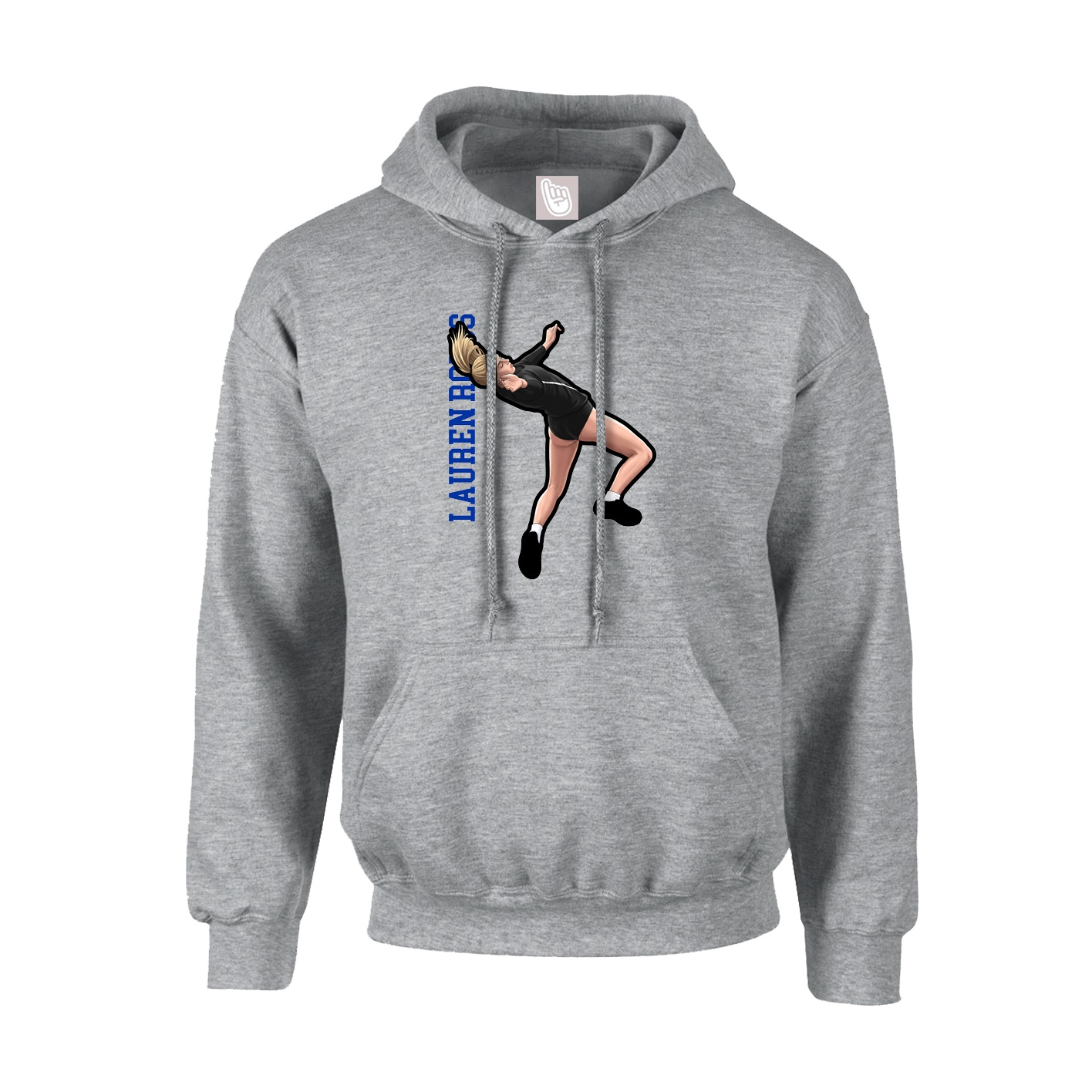 Youth Hoodie — Name Vertical in Grey