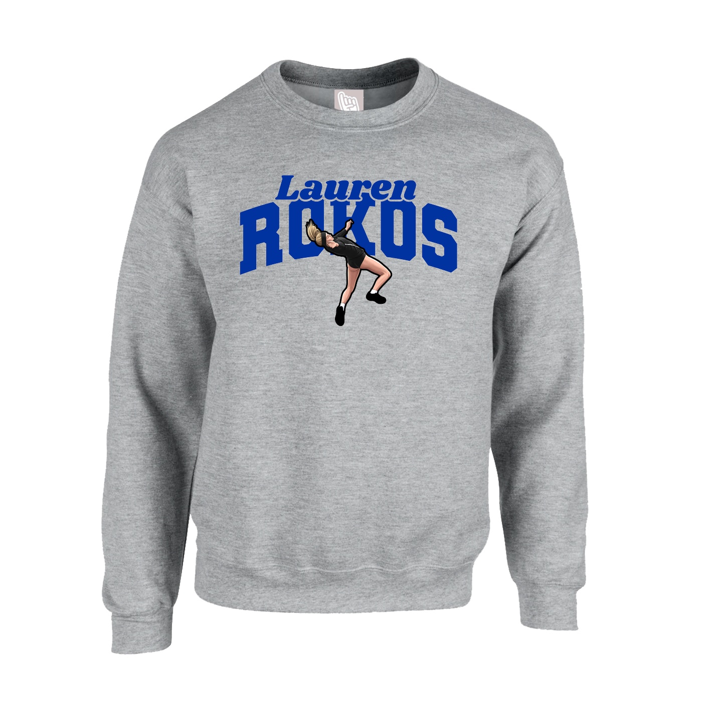 Fleece Crew — Signature Arch in Grey