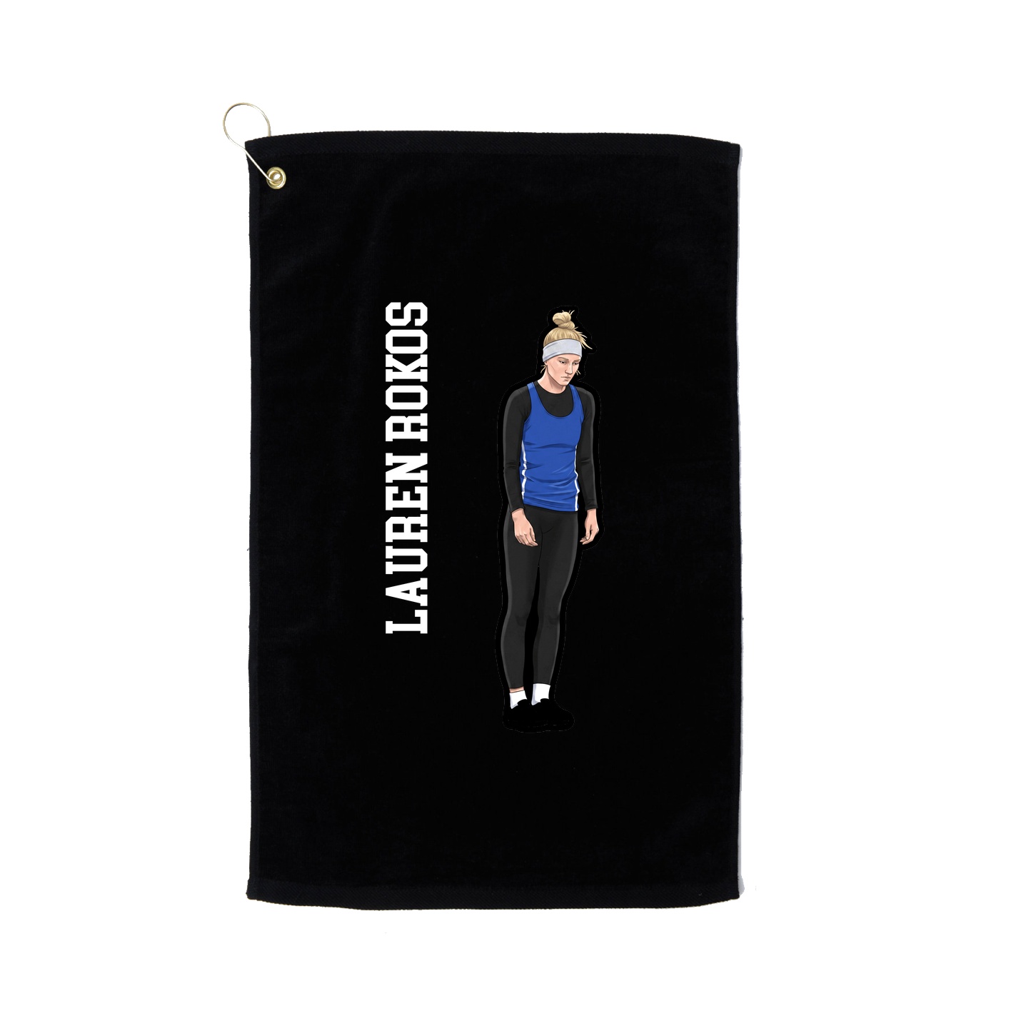 Golf Towel — Name Vertical in Black