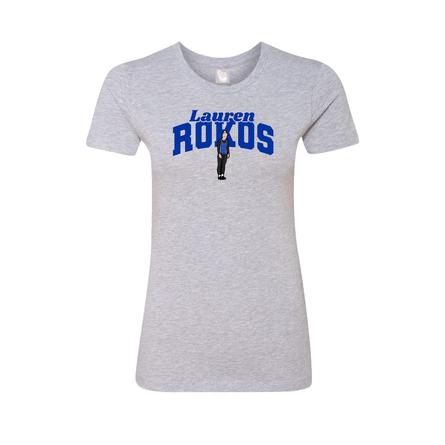 Fitted Women's Tee — Signature Arch in Grey