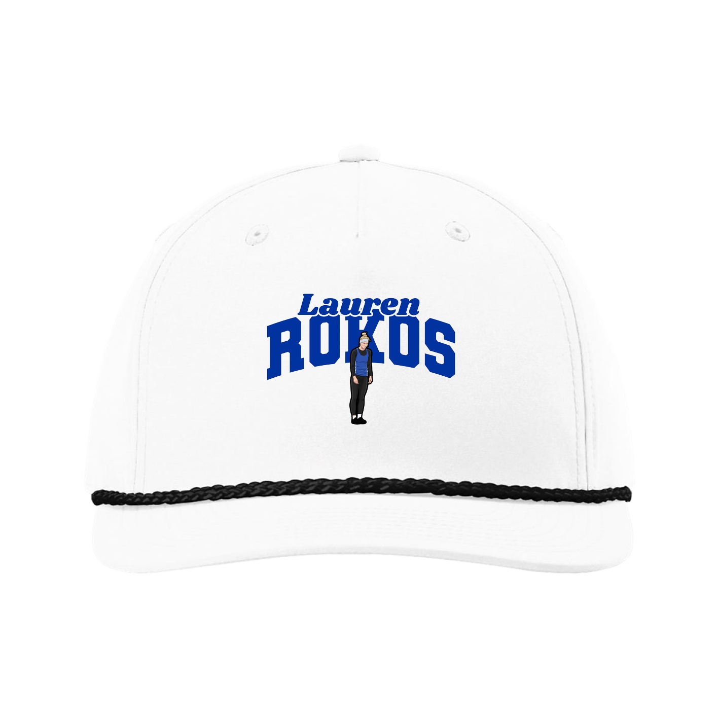 Five-Panel Classic Rope Cap — Signature Arch in White