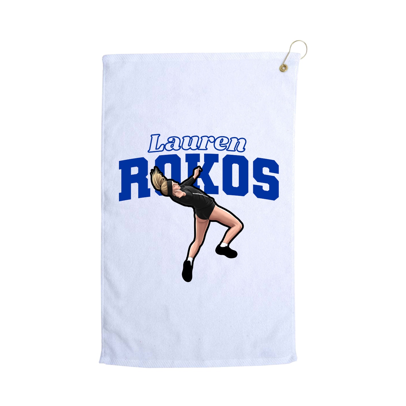 Golf Towel — Name Arch in White